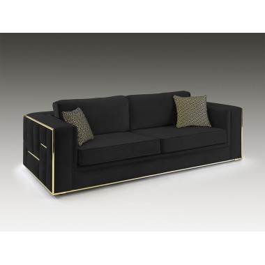 Schuller Sofa 3 osobowa BERLIN czarna 250cm / 9031289