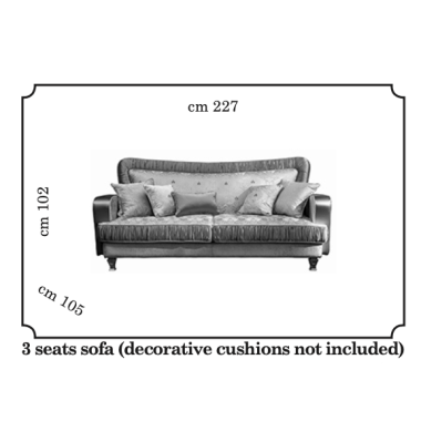 DOLCE VITA Włoska sofa 3 osobowa 227cm / ArredoClassic