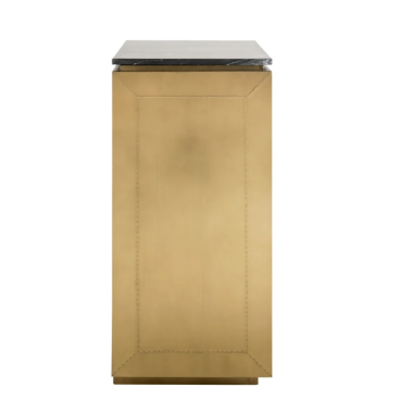 FINSBURY Komoda 2 drzwiowa (Black/gold) MDF  86,5cm / 7892