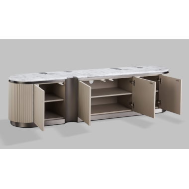 Livin Hill Stilig ST916C Komoda RTV beżowa marmur MDF 200 x 50 x 40cm