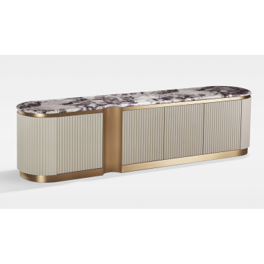 Livin Hill Stilig ST916B Komoda RTV jasnokremowa marmur MDF 200 x 50 x 40cm