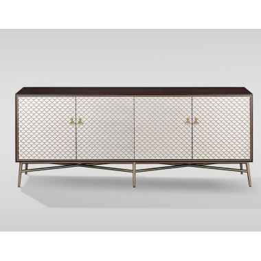 Livin Hill Stilig ST198 Komoda orzech szampańskie złoto 180 x 66 x 40cm