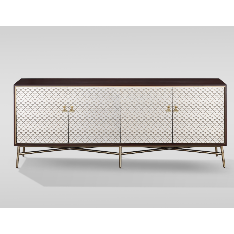 Livin Hill Stilig ST198 Komoda orzech szampańskie złoto 180 x 66 x 40cm