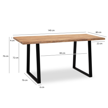 Wohnling Stół do jadalni MAMMUT akacja 140cm / WL7.242