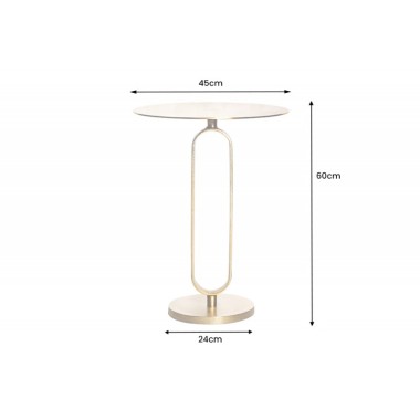 Invicta Stolik boczny ELEGANCE złoty 60cm / 43613