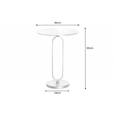 Invicta Stolik boczny ELEGANCE srebrny 60cm / 43614