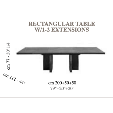 MERIDIANA Włoski Stół do jadalni rozkładany 200+50+50 x 112cm