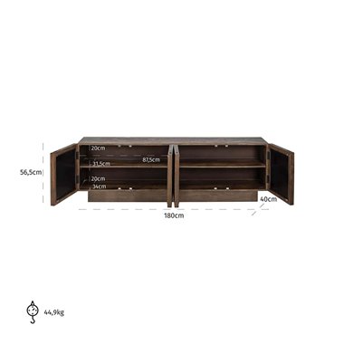 TV cabinet Bryant 4-doors (Brown)