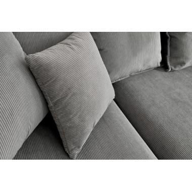 Invicta HEAVEN Sofa narożna prawostronna szary sztruks 255cm / 43445