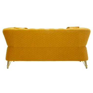 Sofa EMY musztardowa z poduszkami 162 x 83 x 76cm / 14282600DS