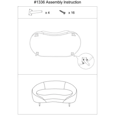 Sofa 2 osobowa tapicerowana OSLO kremowa 148 x 84 x 68cm / 14272800C2