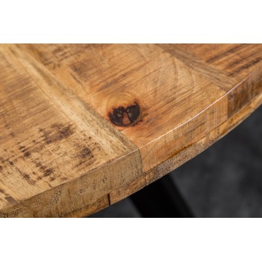 Iron Craft stół do jadalni 120 cm okrągły naturalny Mango / 39584