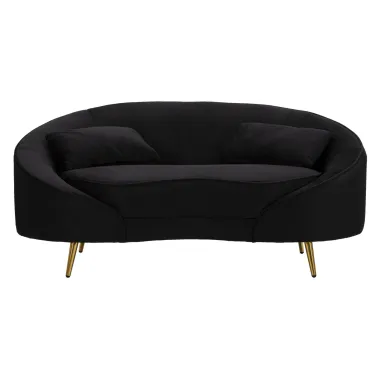 Sofa 2-osobowa OSLO z poduszkami czarna 148 x 84 x 68cm / 14272800N2