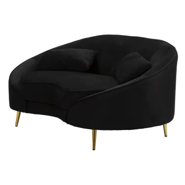 Sofa 2-osobowa OSLO z poduszkami czarna 148 x 84 x 68cm / 14272800N2