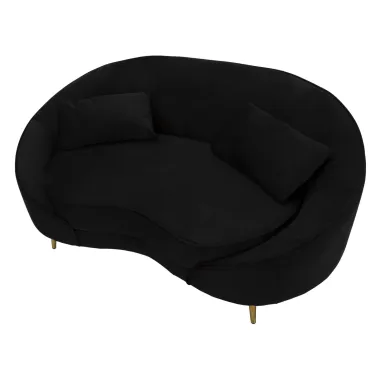 Sofa 2-osobowa OSLO z poduszkami czarna 148 x 84 x 68cm / 14272800N2