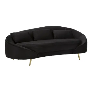 Sofa 3-osobowa OSLO z poduszkami czarna 185 x 84 x 68cm / 14272800N3