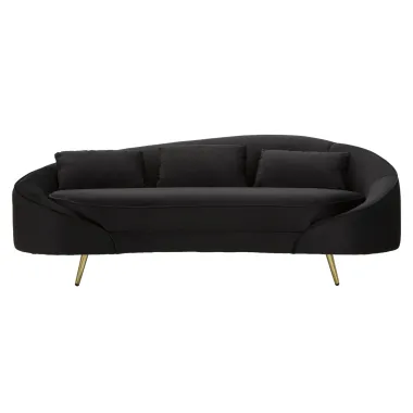 Sofa 3-osobowa OSLO z poduszkami czarna 185 x 84 x 68cm / 14272800N3