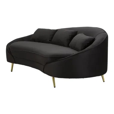 Sofa 3-osobowa OSLO z poduszkami czarna 185 x 84 x 68cm / 14272800N3