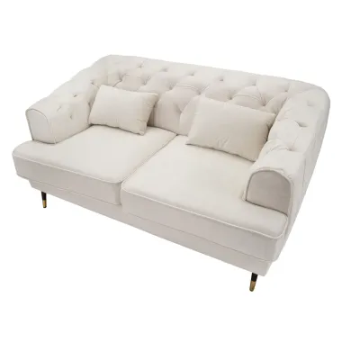 Sofa 2-osobowa PRAGA tapicerowana kremowa 146 x 86 x 71cm / 142729000D