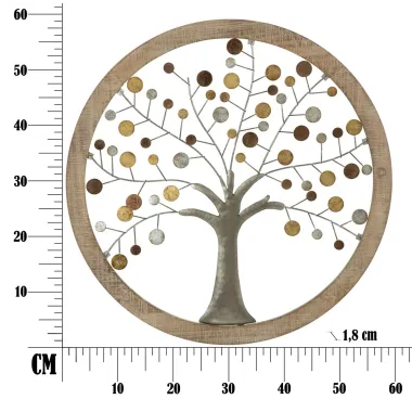 Dekoracja ścienna Drzewo życia Lustro 59 x 1,80cm / 0318430000