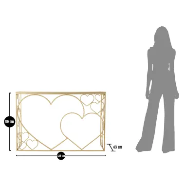 Konsola złota HEART 120 x 43 x 80cm / 1425130000