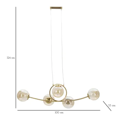 Lampa wisząca JAPAN 5-punktowa 100 x 33 x 124cm / 1712450005