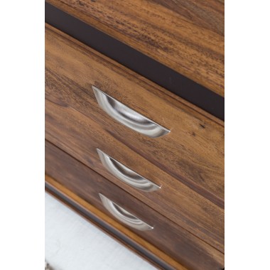 Wohnling IRON CRAFT Komoda drewniana z imitacją skóry 160cm / WL5.193