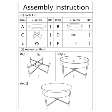 Stolik kawowy TOLOSA 80 x 48 x 80cm / 1428050000