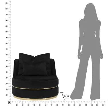 Fotel PARIS SPACE Czarny/Złoty Ø 84 x 72cm / 142410000N