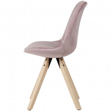 WOHNLING  zestaw 2 krzeseł do jadalni Modern różowy aksamit 87cm / SKYG