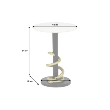 Invicta Stolik kawowy SNAKE biały marmuru 50cm / 44831