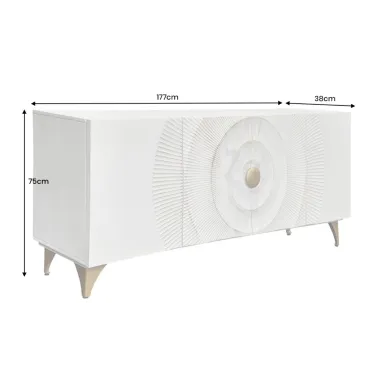 Invicta Komoda GOLDEN SUNSET WHITE mango 177 x 75 x 38cm / 45642