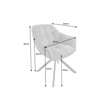 Invicta Fotel obrotowy Papillon brązowy imitacja skóry 180° 77cm / 44595