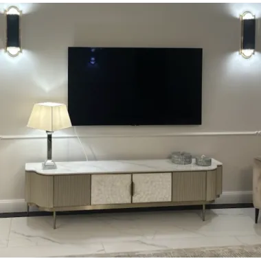 Livin Hill Stilig ST905 Komoda RTV szampańskie złoto MDF 200 x 52 x 40cm