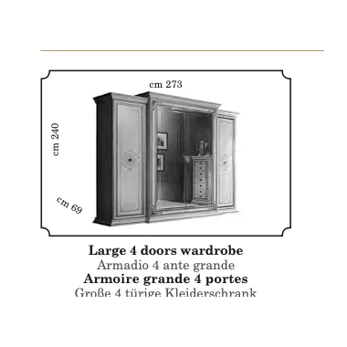 LEONARDO Włoska szafa 4 drzwiowa 273cm / Arredoclassic
