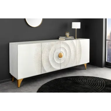 Invicta Komoda GOLDEN SUNSET WHITE mango 177 x 75 x 38cm / 45642