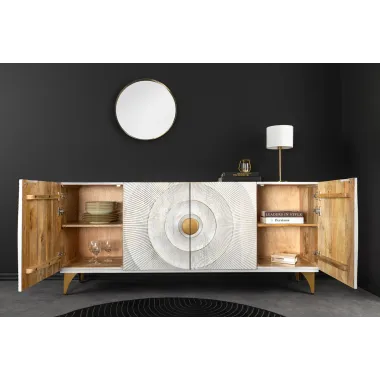 Invicta Komoda GOLDEN SUNSET WHITE mango 177 x 75 x 38cm / 45642