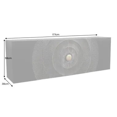 Invicta Szafka RTV GOLDEN SUNSET czarne złoto z drewna mango 3D 177cm / 44525