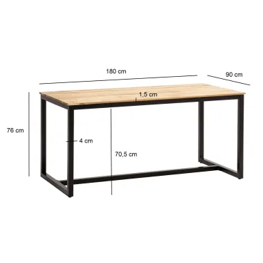 Wohnling Stół do jadalni Industrial akacja 180 x 90 x 76 cm / WL7.061