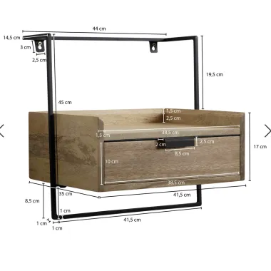 Wohnling Szafka nocna FUTURE wisząca naturalne mango 44 x 45 x 35cm / WL7.160