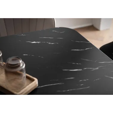 WOHNLING Stół do jadalni PARIS optyka czarnego marmuru 120 x 60 x 76cm / WL6.956