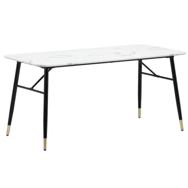 WOHNLING Stół do jadalni PARIS optyka białego marmuru 140 x 80 x 76cm / WL6.957