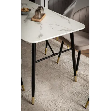 WOHNLING Stół do jadalni PARIS optyka białego marmuru 200 x 90 x 76cm / WL6.963