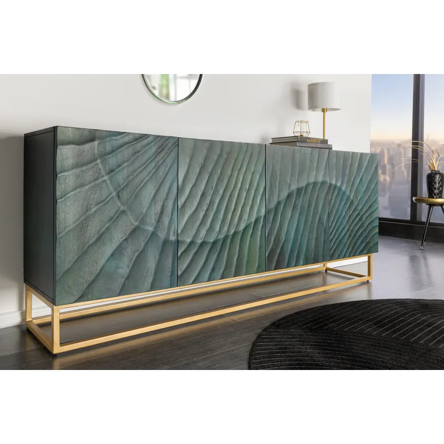 Invicta Komoda SCORPION 3D turkusowe mango 177cm / 45644