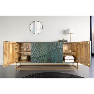 Invicta Komoda SCORPION 3D turkusowe mango 177cm / 45644