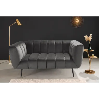 Invicta Sofa Noblesse 2 osobowa szary aksamit 165cm / 45050