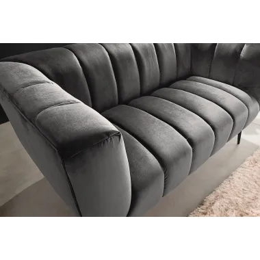 Invicta Sofa Noblesse 2 osobowa szary aksamit 165cm / 45050