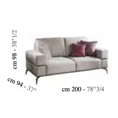 MERIDIANA Włoska Sofa 2 osobowa tapicerowana 200cm / Adora