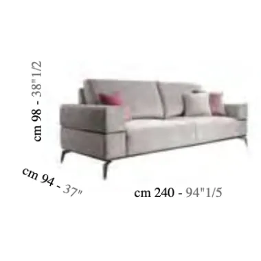 MERIDIANA Włoska Sofa 3 osobowa tapicerowana 240cm / Adora