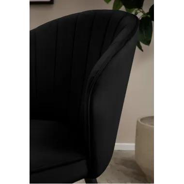 Wohnling Krzesło tapicerowane VENEZIA czarny aksamit 47cm / WL6.951